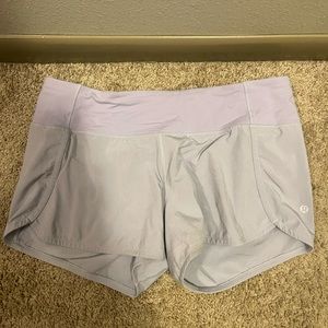 Grayish purple speed ups 4” inseam great condition